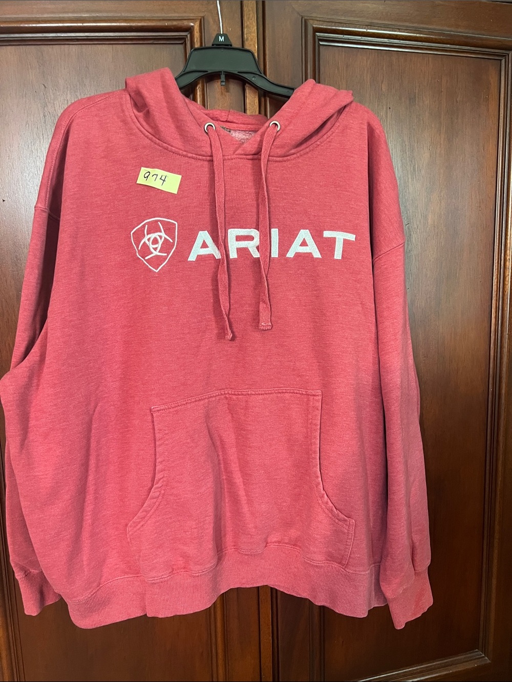 Ariat Rose-Red Logo Pullover Hoodie Size XXL